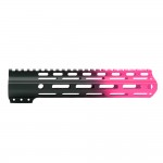 CERAKOTE GRADIENT| AR-15 ANGLE CUT CLAMP ON M-LOK 10 INCH HANDGUARD- BLACK BASE- GRADIENT- PINK -MADE IN U.S.A